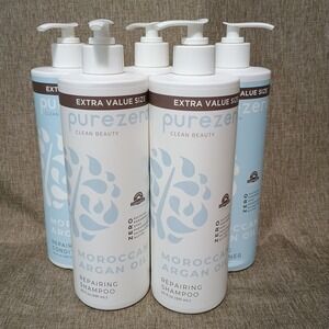 Lot of 5 - Purezero Moroccan Argan Oil Repair Shampoo(2) & Conditioner(3) 20oz